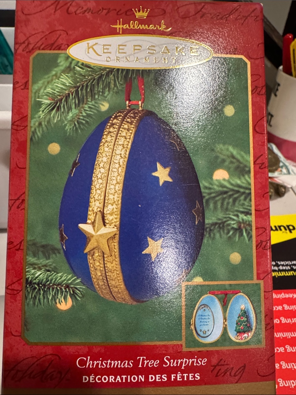 Hallmark Blue and Gold Christmas Egg Ornament
